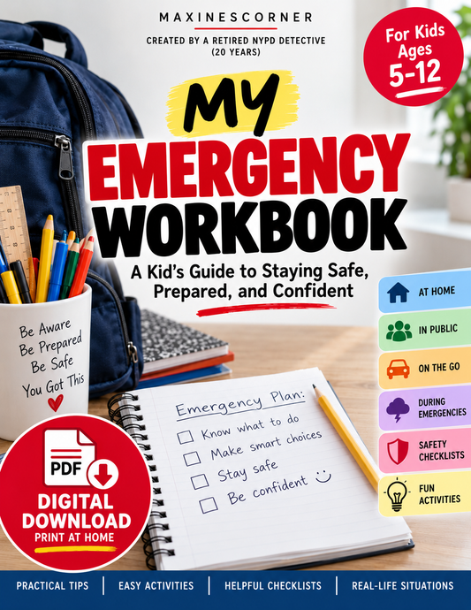 Kids Emergency Workbook | Digital Download, Printable PDF